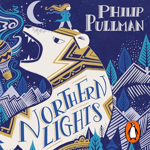 The audiobook artwork for Philip Pullman's Northern Lights The audiobook artwork for Philip Pullman's Northern Lights featuring a stylised version of the armoured bear Iorek Byrinson and Lyra