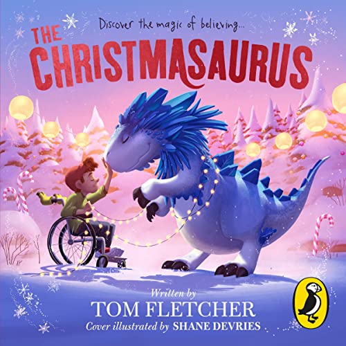 The audiobook artwork for The Christmasaurus by Tom Fletcher