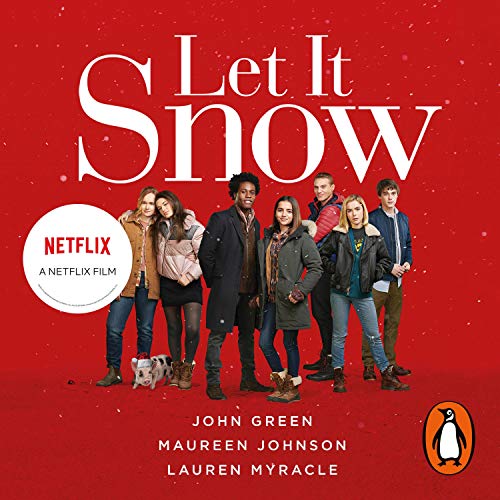 The audiobook cover for Let It Snow by John Green, Maureen Johnson and Lauren Myracle