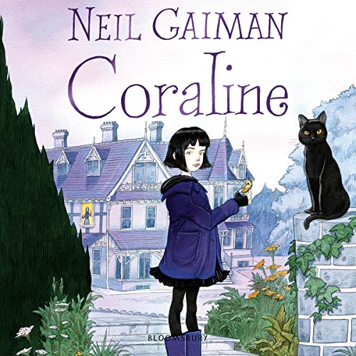 The audiobook artwork for Coraline by Neil Gaiman