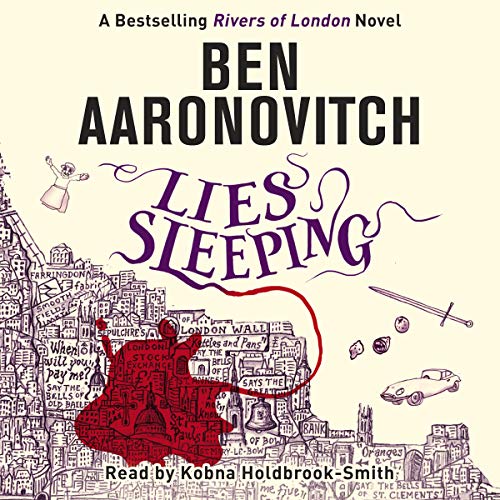 The audiobook artwork for Lies Sleeping by Ben Aaronovitch The audiobook artwork for Lies Sleeping by Ben Aaronovitch
