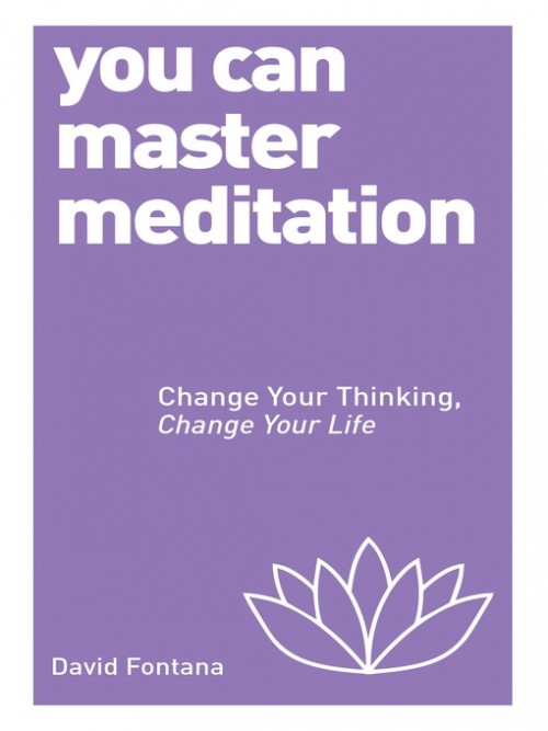 Purple cover with white writing which reads: You Can Master Meditation by David Fontana
