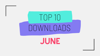 Top 10 Downloads June 2026 Title image on a grey background with letters in green, blue and pink. Text reads Top 10 Downloads June